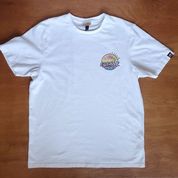 Ellesse T Shirt Size XL Surf or Die Graphic Print White Skeleton Shark Cotton - Picture 9 of 11